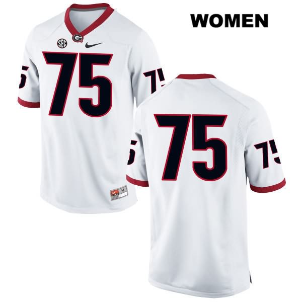 Georgia Bulldogs Women's Owen Condon #75 NCAA No Name Authentic White Nike Stitched College Football Jersey ODO1456TC